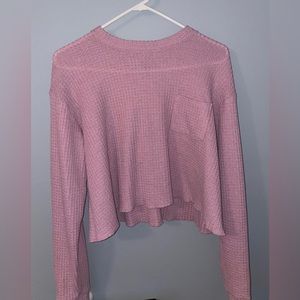 Waffle Knit Cropped Tee